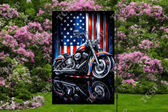 Download Patriotic Motorcycle Garden Flag - Garden flag Collection