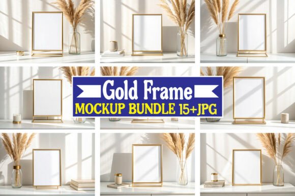 Download Gold Frame Mockup Bundle 06 - Frame mockup bundle Collection