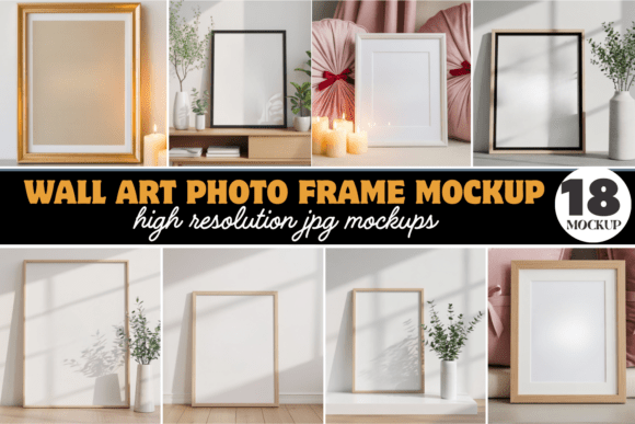 Download Wall Art Photo Frame Mockup Bundle - Frame mockup bundle Collection