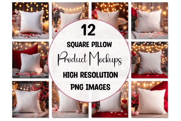 Download Valentine Square Pillow Product Mockups - Product mockup Collection