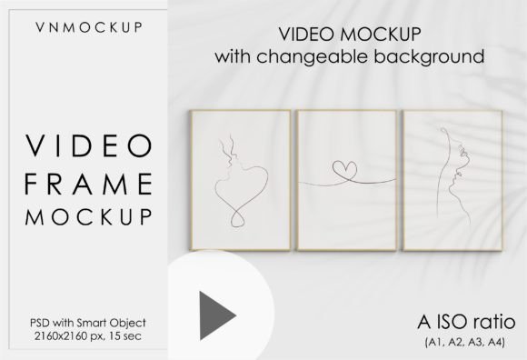 Download Video Frame Mockup, Three Posters Mockup - Frame mockup Collection