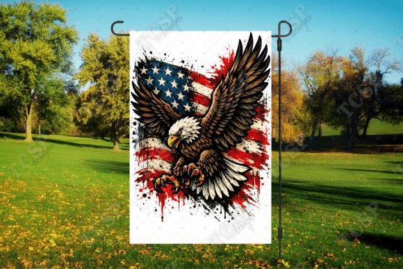 Download Patriotic Eagle and Flag Garden Flag - Premium Resources