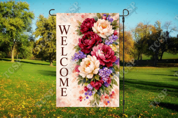 Download Floral Welcome Garden Flag - Garden flag Collection